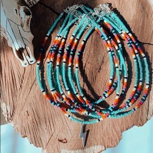 Western Beaded Necklaces/Choker and Earrings